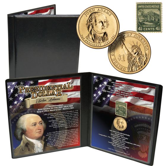 Presidential Dollar Coin and Stamp Sets-Adams 1