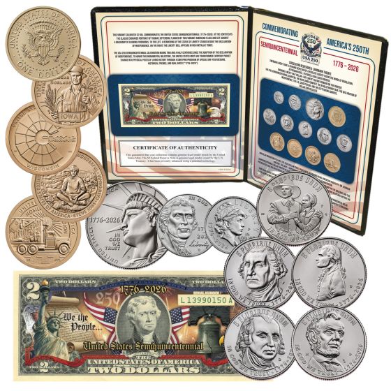 1776-2026 Semiquincentennial Coin and Currency Collection - 250th Anniversary 1