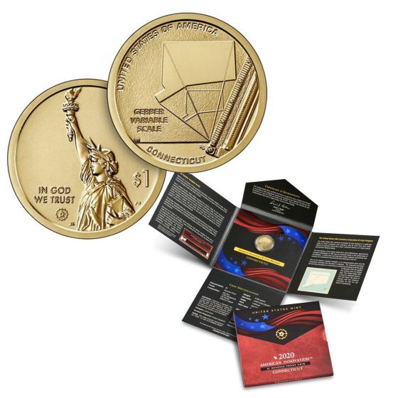 2020 $1 American Innovation Reverse Proof Coin - Connecticut 1