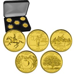 thumbnail image 2 of New York State Collection – Colorized Gold Plated US Quarters, 11-Coin Set With Box 2 of 6