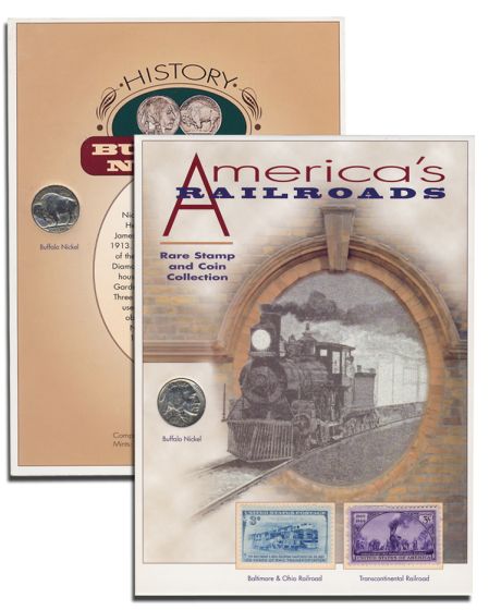 America's Railroads Rare Stamp & Coin Collection 1