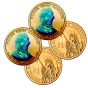 24k Gold Hologram P & D Presidential Dollar Sets-Harrison