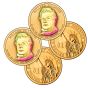 24k Gold Hologram P & D Presidential Dollar Sets-Fillmore