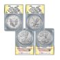 2021 American Silver Eagle $1 Type 1 and Type 2  Set MS70 First and Last Production