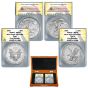  2021 American Silver Eagle Type 1 & Type 2 MS70 First Release 2 coin set