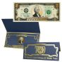 22k Gold Layered Uncirculated Two Dollar Bill - Special Edition Collectible Currency