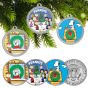 Peanuts 3 Coin set Christmas Ornaments