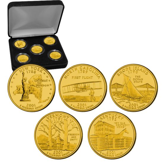 State Quarters 24 Karat Gold Plated Sets-2001 1