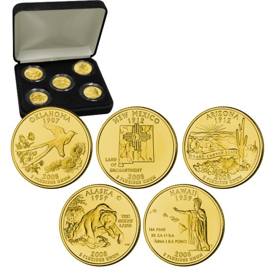 State Quarters 24 Karat Gold Plated Sets-2008 1