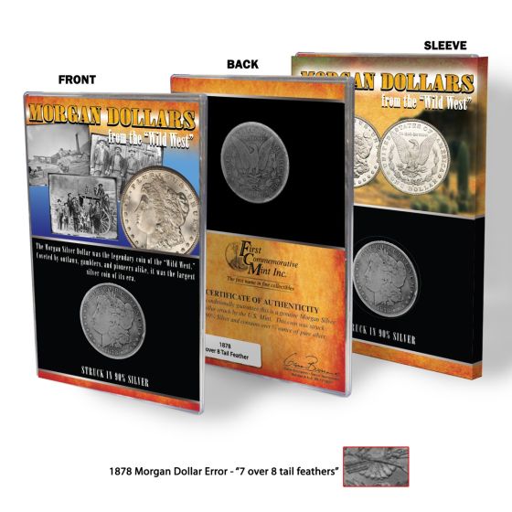 1878 Morgan Silver Dollar, 7 Over 8 Tail Feathers 1