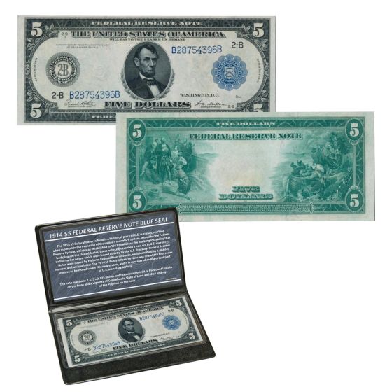 1914 $5 Federal Reserve Large Banknote (1st Fed. reserve notes) 1