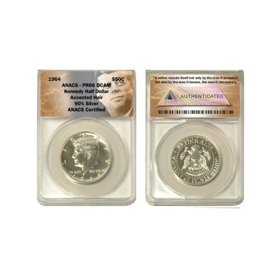 1964 JFK Silver Half Dollar Proof Accented Hair 1
