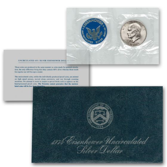40% Silver Uncirculated "Blue" Eisenhower Dolllar-1974-S 1