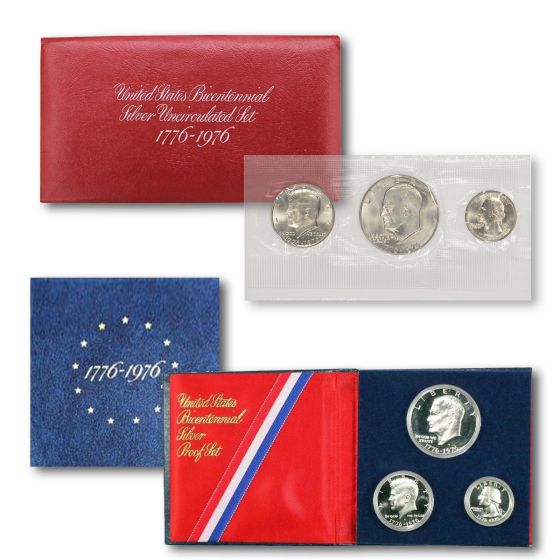 1976 BiCentennial Proof & Uncirculated Silver Set 1