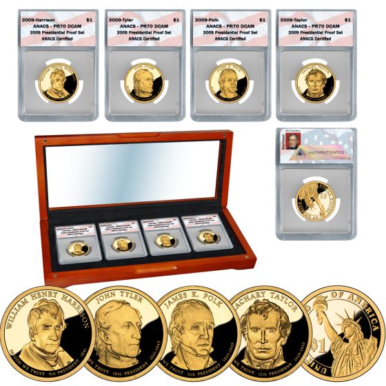 The Presidential Dollar Proof Set ANACS PR70-2009 1