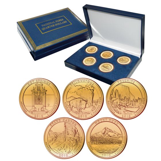 National Park Quarter Sets - Gold Plated 1