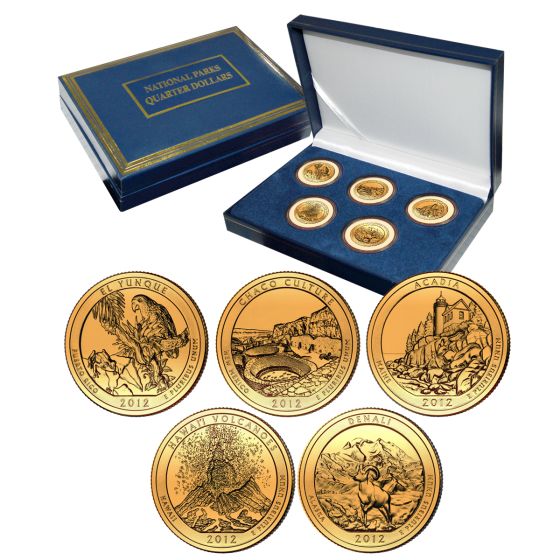 National Park Quarter Sets - Gold Plated-2012 1
