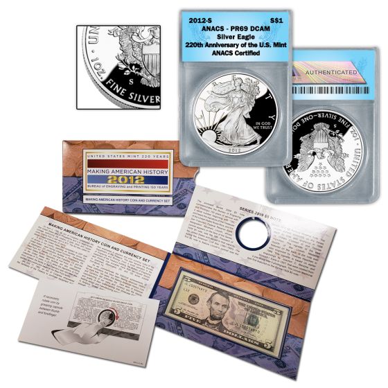 2012 Making American History Coin And Currency Set ( "S" mint Proof Eagle ) 1