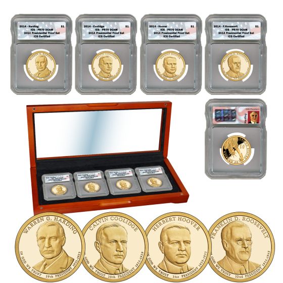 The Presidential Dollar Proof Set ICG PR70-2014 1