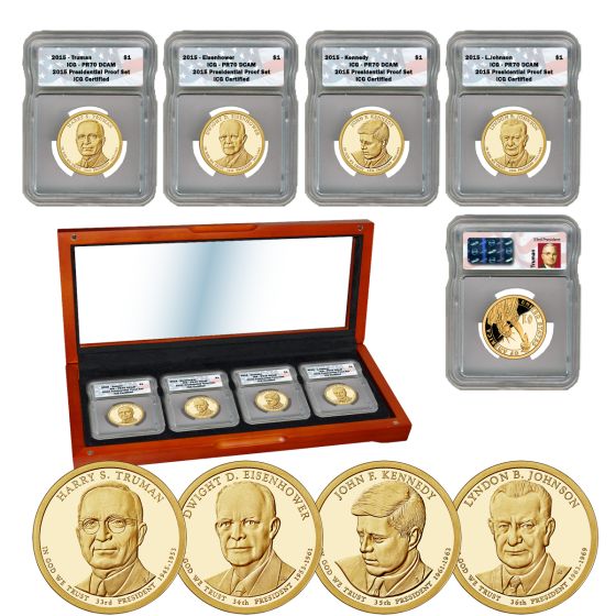 The Presidential Dollar Proof Set ICG PR70-2015 1
