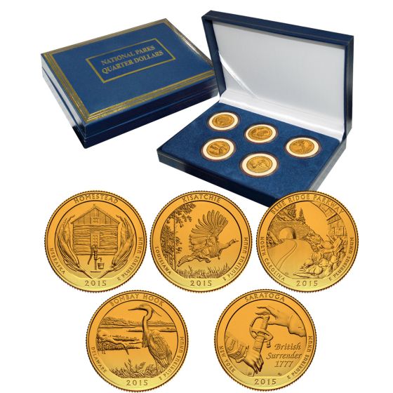 National Park Quarter Sets - Gold Plated-2015 1