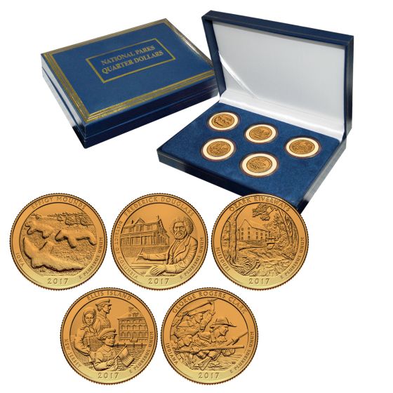 National Park Quarter Sets - Gold Plated-2017 1