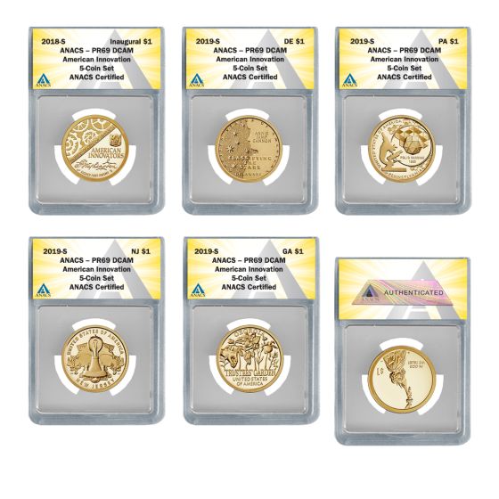 2019 American Innovation $1 Proof 4 coin set PR69 (bonus 2018 American Innovation PR69 included) 1