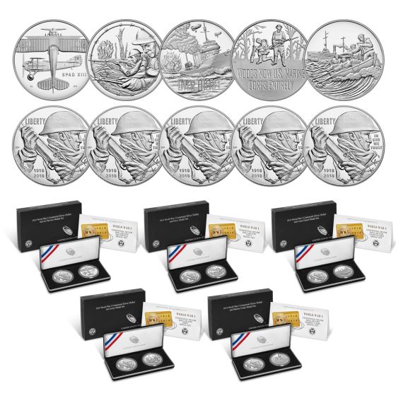 2018 Centennial WW1 Silver Dollar and Medal Set 1