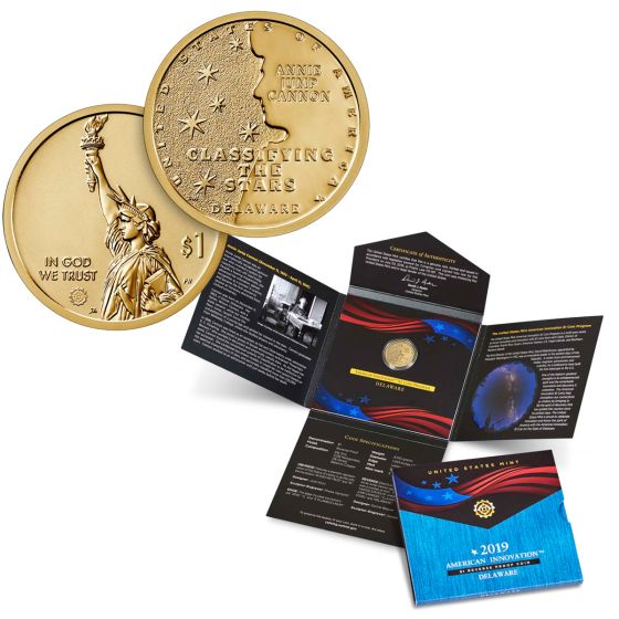 2019 $1 American Innovation Reverse Proof Coin - Delaware 2