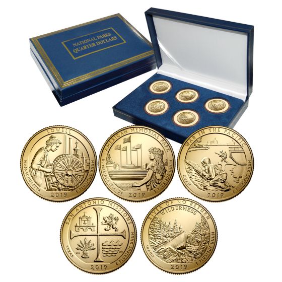 2019 National Park Quarter Sets - Gold Plated 1