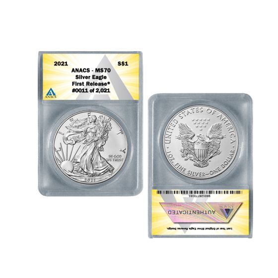 2021 American Silver Eagle MS70 First Release
