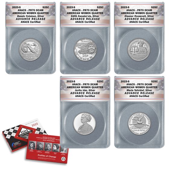 2023 S American Women Silver Proof Quarter Set PR70 Advanced Release 1