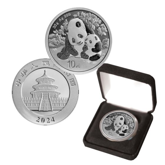 2024 10 Yuan Silver Chinese Panda .999 30g Brilliant Uncirculated in box 1