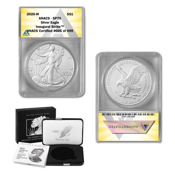 2025-W Burnished Uncirculated American Silver Eagle Coin SP70 - Initial Release 1