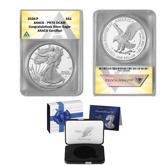 2026-P Proof $1 American Silver Eagle Congratulations Set PR70  1