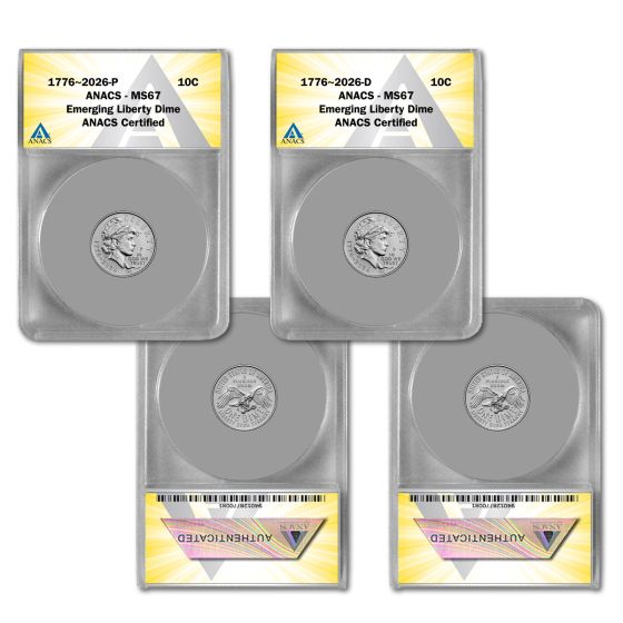 2026 P & D Semiquincentennial Emerging Liberty Dime MS67 1
