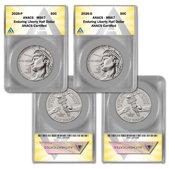 2026 Semiquincentennial Liberty Half Dollar MS67 (P & D) 2 Coin set 1