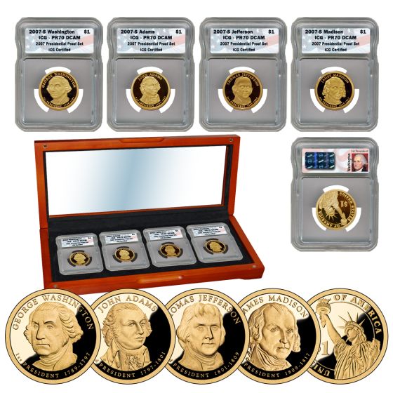 The Presidential Dollar Proof Set ICG PR70 1