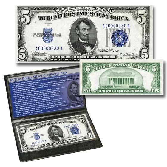 $5 Five Dollar Silver Certificate Note (random year) 1