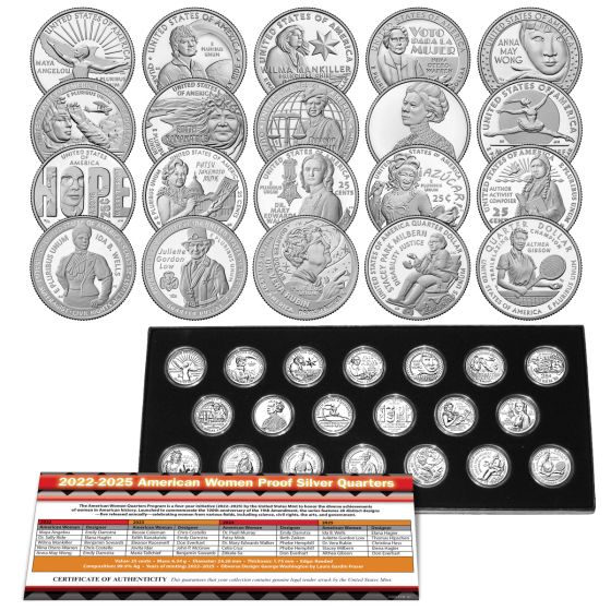 2022-2025 American Women Silver Proof Quarters Complete Collection 1