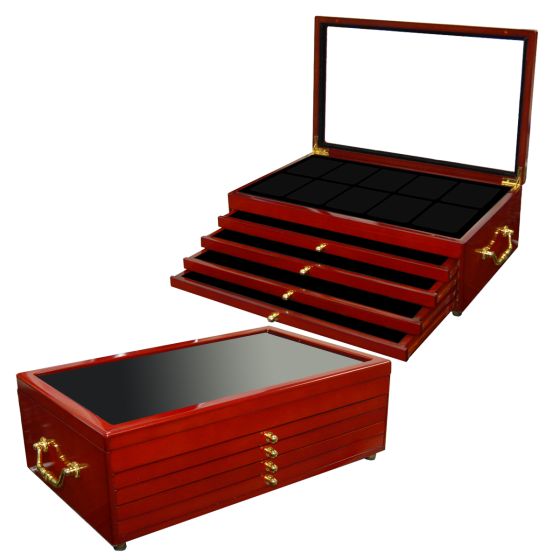  Oak Display Box for 50 Certified Slabbed Coins 1