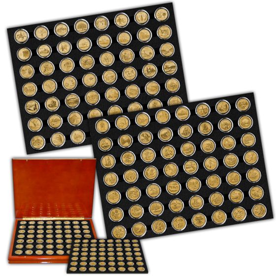1999-2021 State & National Park Quarter Gold Layered Collection in Wood Display Box 1
