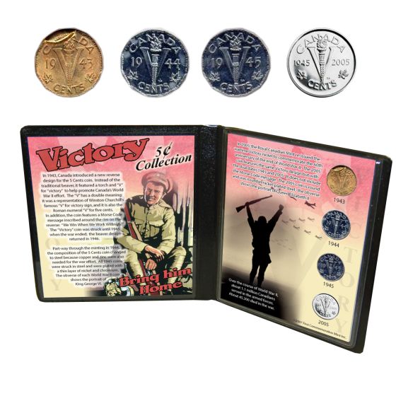 Canada Victory 5 Cents Coin Collection 1