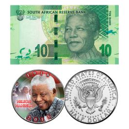 NELSON MANDELA *Father of a Nation* Portrait Kennedy Half Dollar US Coin 
