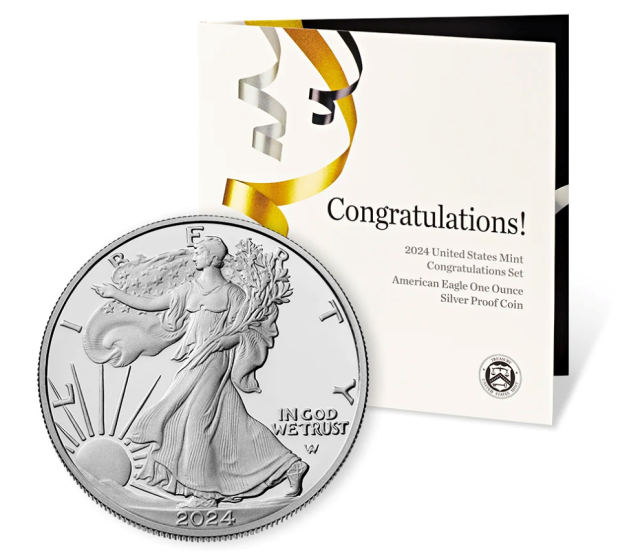 2024 W Proof $1 American Silver Eagle Congratulations Set (24RF) 1
