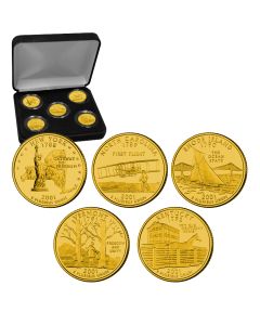 State Quarters 24 Karat Gold Plated Sets-2001
