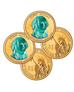 24k Gold Hologram P & D Presidential Dollar Sets-Adams