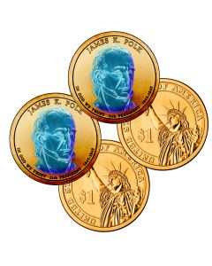 24k Gold Hologram P & D Presidential Dollar Sets-Polk