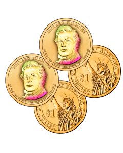 24k Gold Hologram P & D Presidential Dollar Sets-Fillmore
