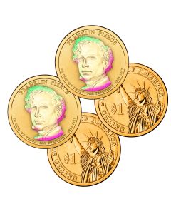 24k Gold Hologram P & D Presidential Dollar Sets-Pierce